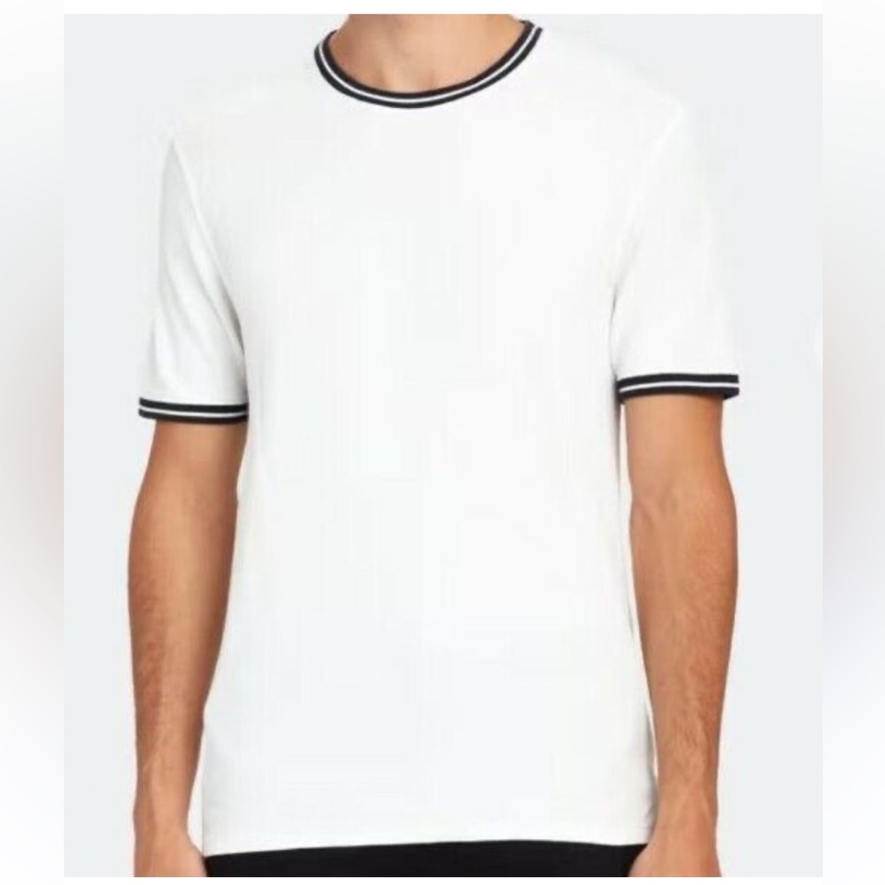 ATM Anthony Thomas Melillo White Tee with Black Accents
